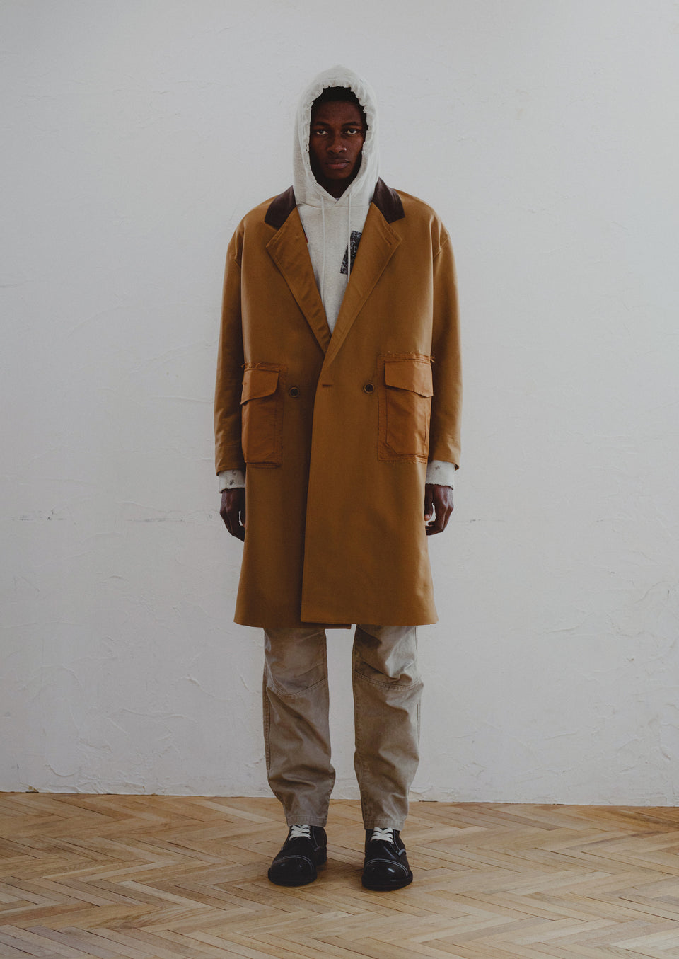 将图片加载到图库查看器,N/C CLOTH PEACH SKIN COAT / BEIGE