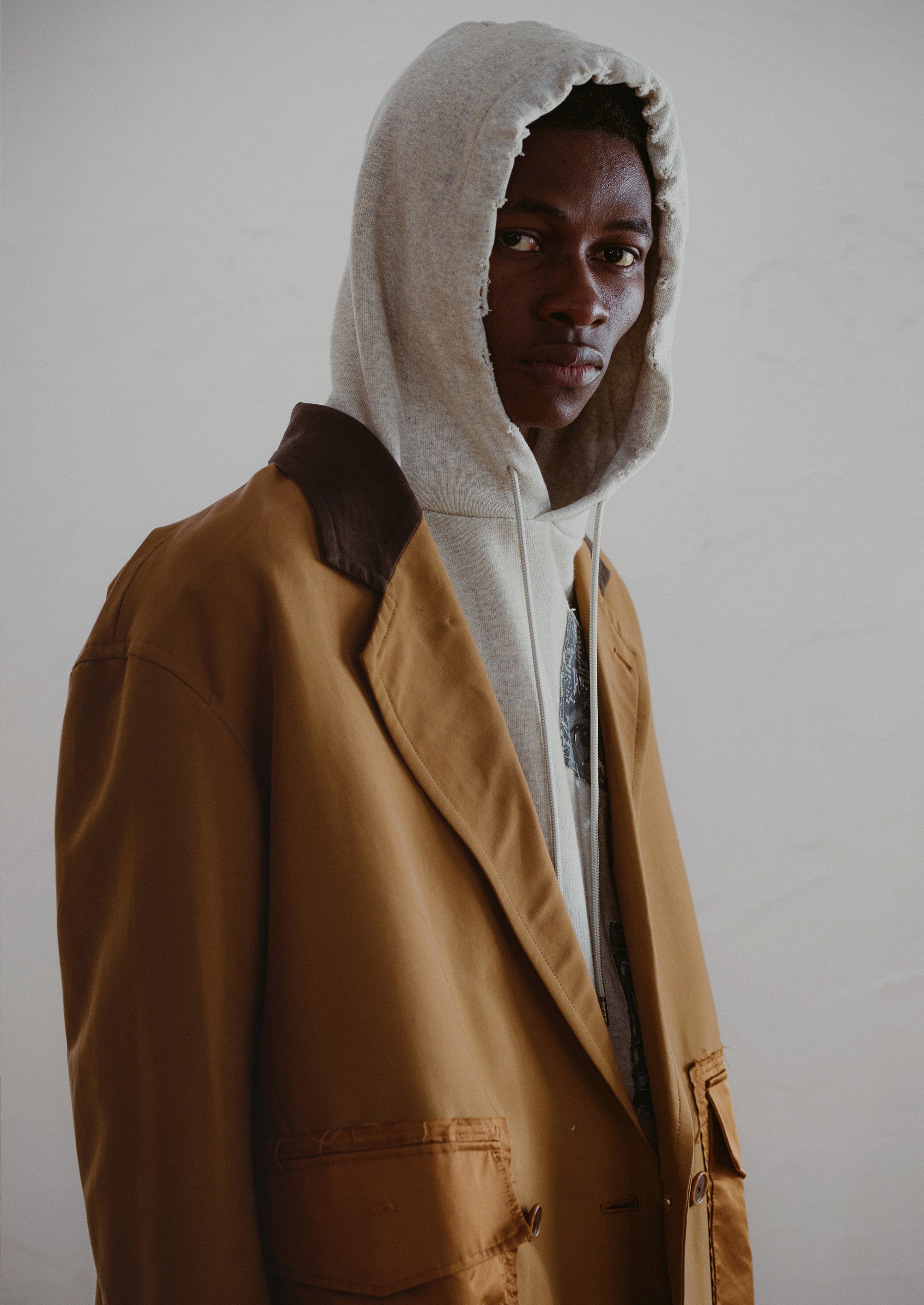 将图片加载到图库查看器,N/C CLOTH PEACH SKIN COAT / BEIGE