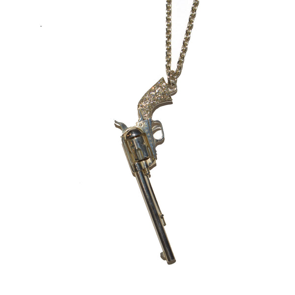 ATOMIC NUMBER 47 CROSSGUN NECKLACE / DIAMOND