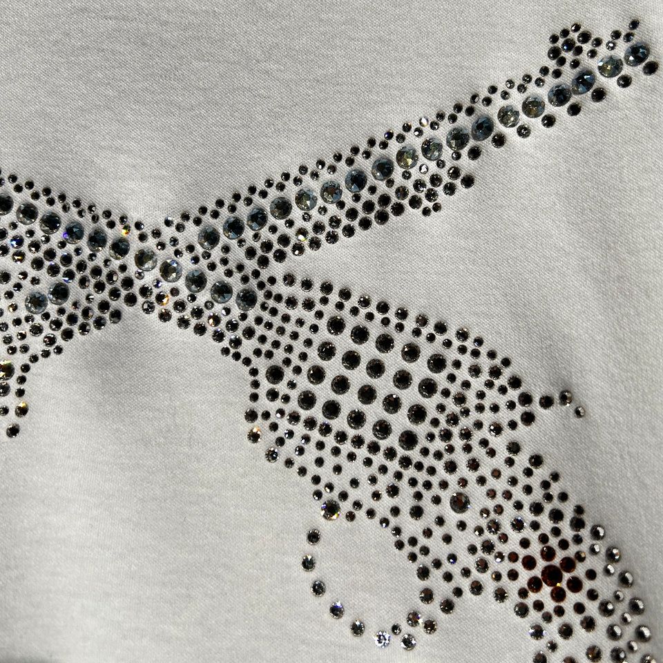 Load image into Gallery viewer, WOMENS CROSSGUN CRYSTAL T-SHIRT / WHITE