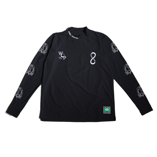 AddElm INFINITI LOGO MOCK NECK LONG T / BLACK