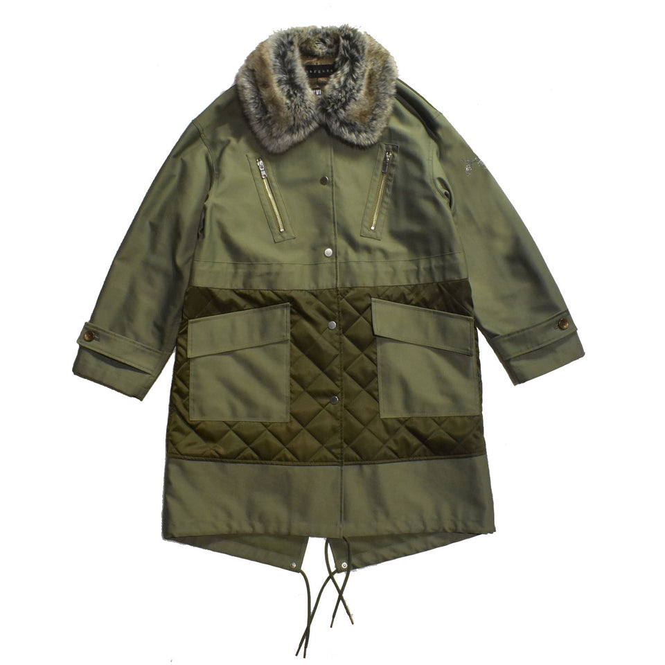 画像をギャラリービューアに読み込む, WOMEN FUR MODS COAT / KHAKI
