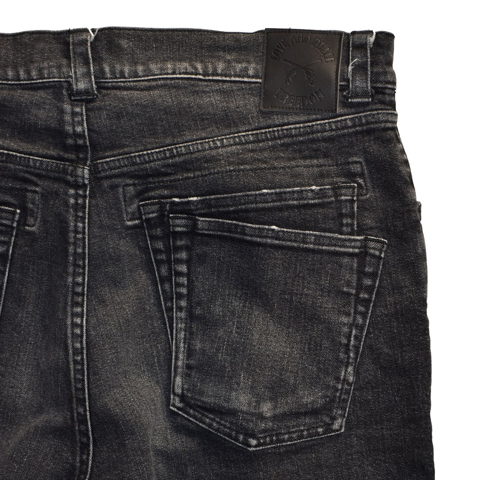 画像をギャラリービューアに読み込む, VINTAGE WASH DENIM PANTS METAL CROSSGUN / BLACK