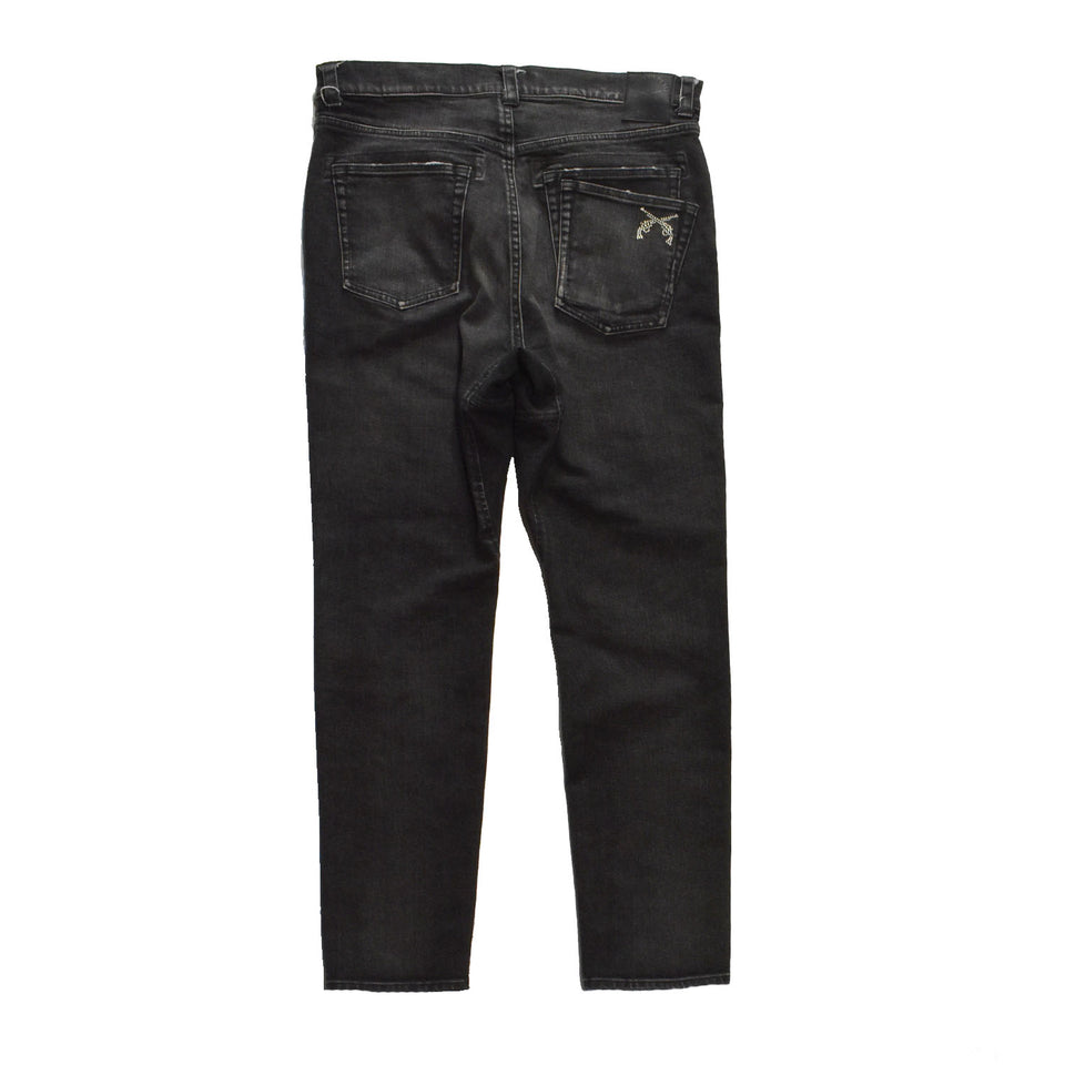 画像をギャラリービューアに読み込む, VINTAGE WASH DENIM PANTS METAL CROSSGUN / BLACK