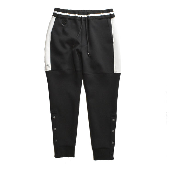 SIDE BOTTON JERSEY PANTS / BLACK