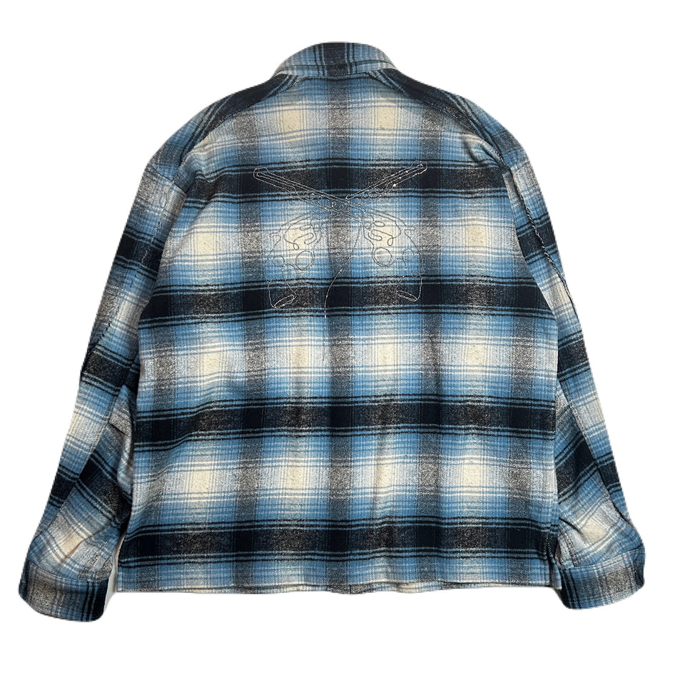 Load image into Gallery viewer, LIMITED EDITION COTTON SILK CHECK SHIRT / SAX BLUE