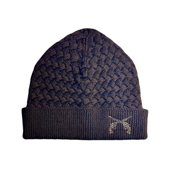 FAR BASKET KNIT CAP CROSSGUN CRYSTAL / BROWN