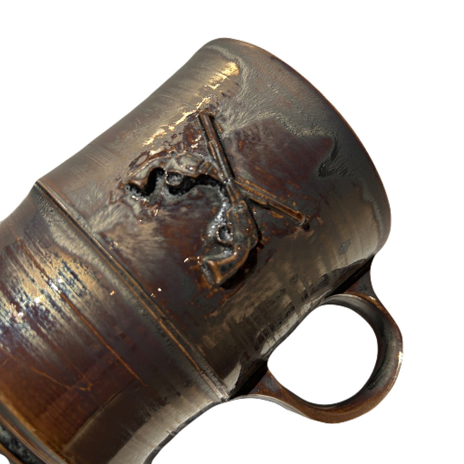 Load image into Gallery viewer, SHIRO HAMANAKA CROSSGUN MUG *EMBOSS / BRONZE