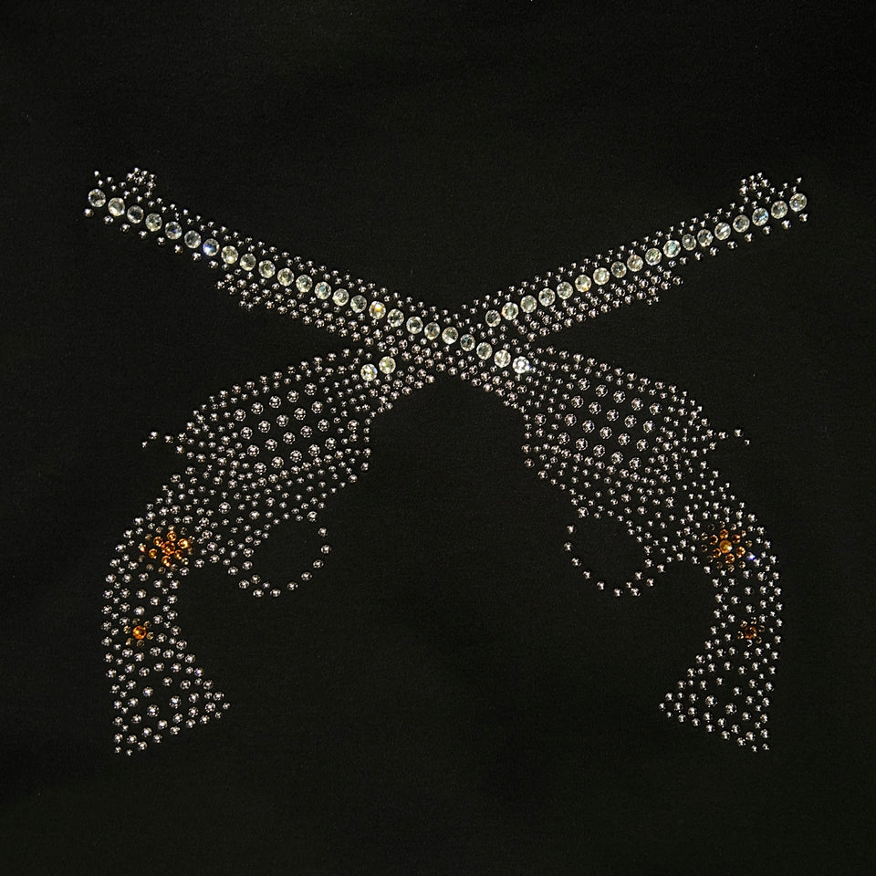 Load image into Gallery viewer, WOMENS CROSSGUN METAL T-SHIRT / BLACK