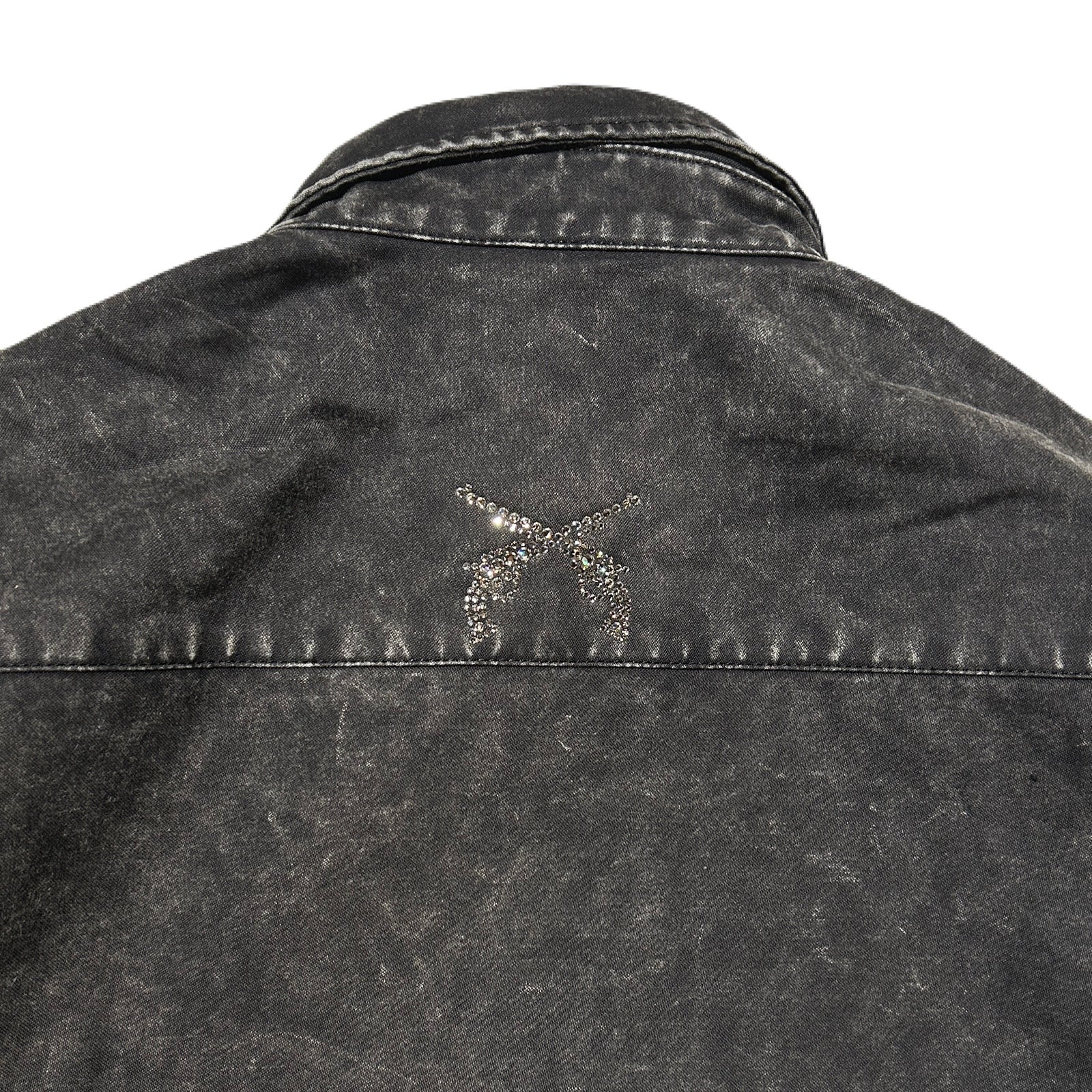 将图片加载到图库查看器,BACK SATIN SHIRT JACKET / BLACK