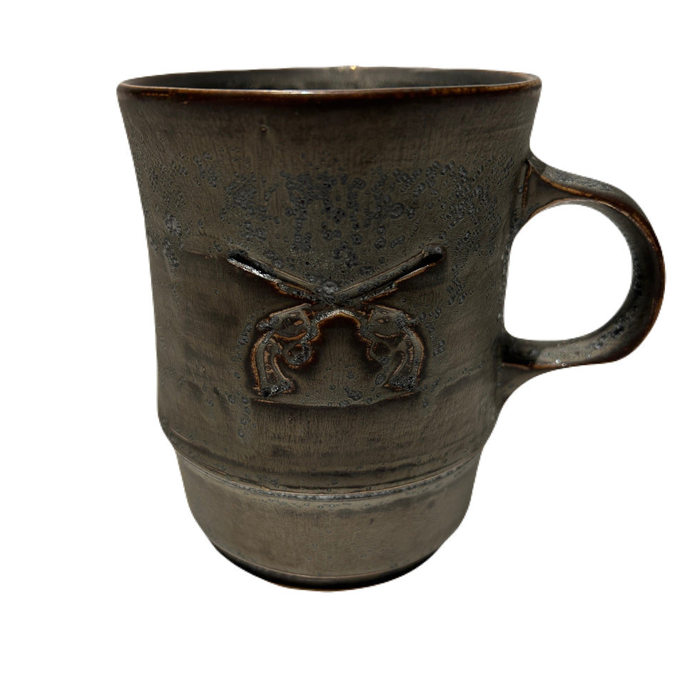 Load image into Gallery viewer, SHIRO HAMANAKA CROSSGUN MUG *DEBOSS / ASH BLACK