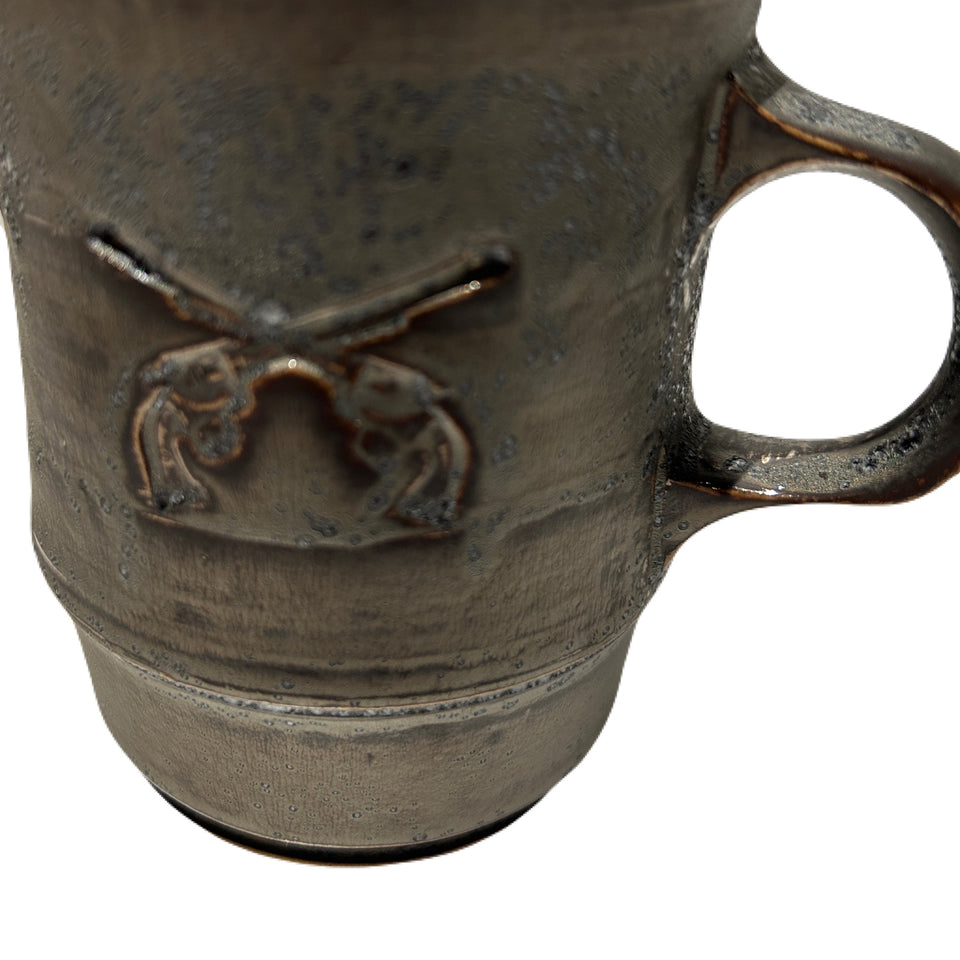 Load image into Gallery viewer, SHIRO HAMANAKA CROSSGUN MUG *DEBOSS / ASH BLACK