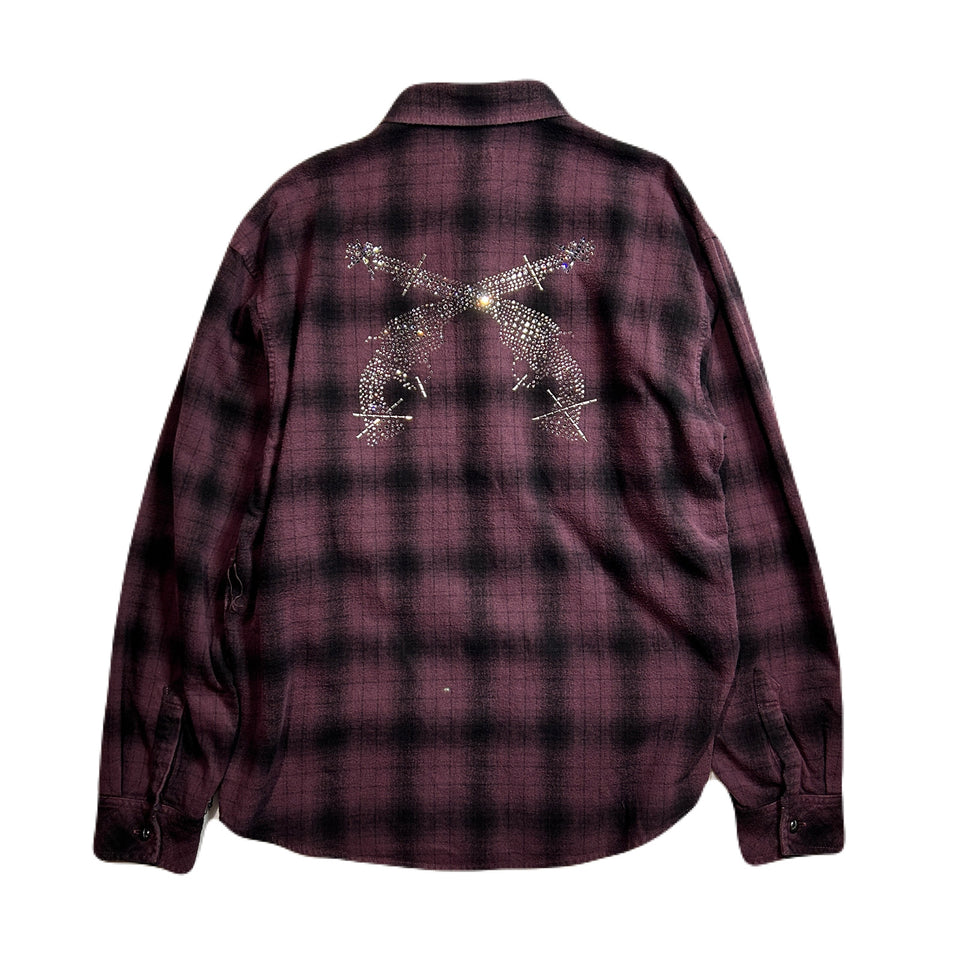 Load image into Gallery viewer, SHGGY CHECK SHIRT CRYSTAL / BURGUNDY