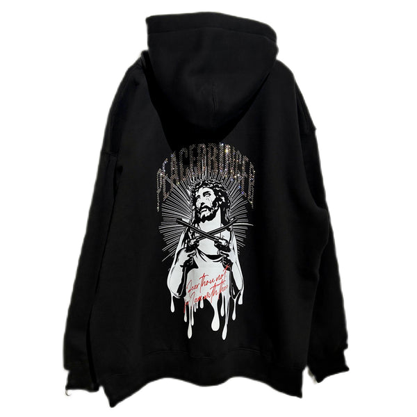 PULL OVER HOODED “PEACEBLINGER” / SILVER CRYSTAL