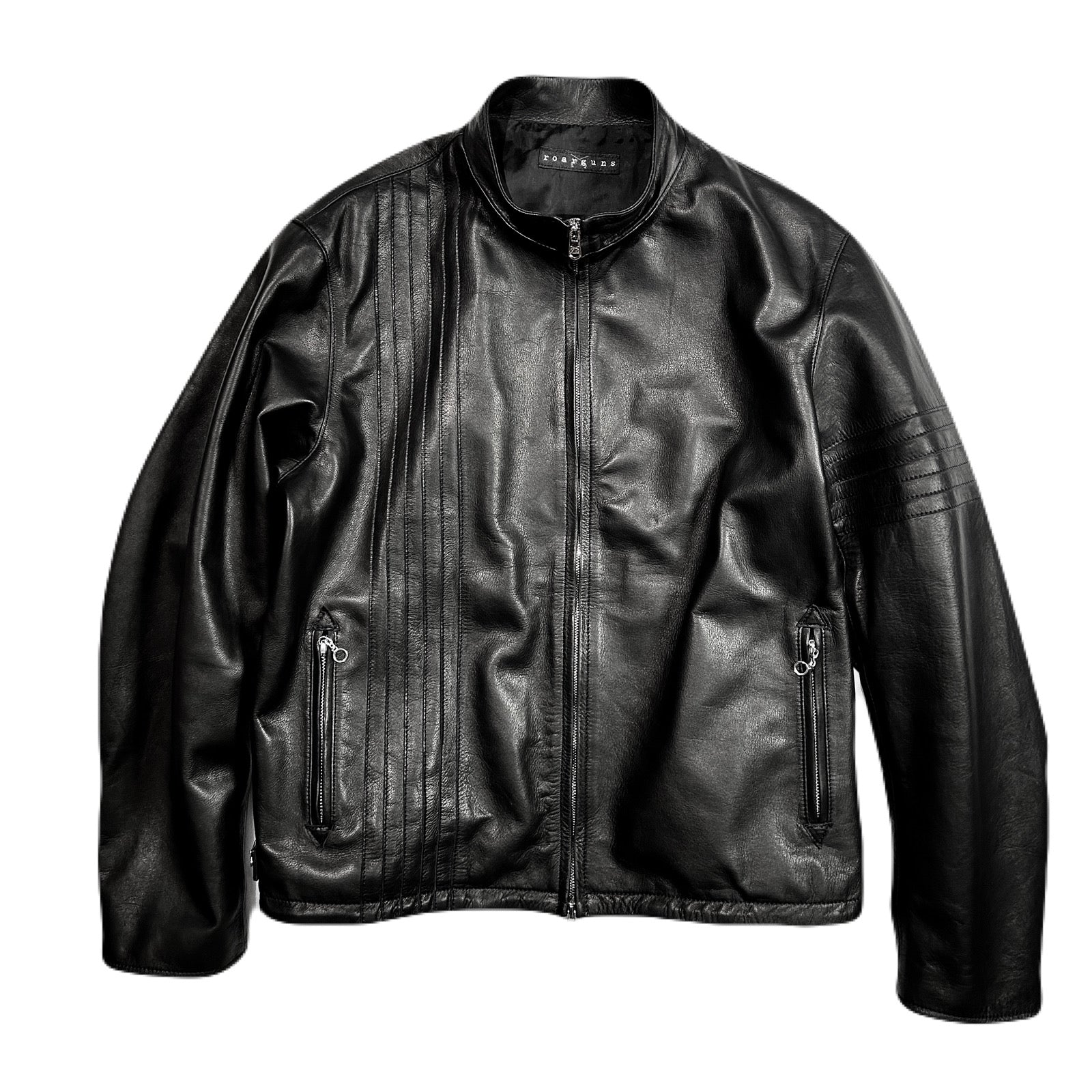 将图片加载到图库查看器,COW LEATHER JACKET / BLACK