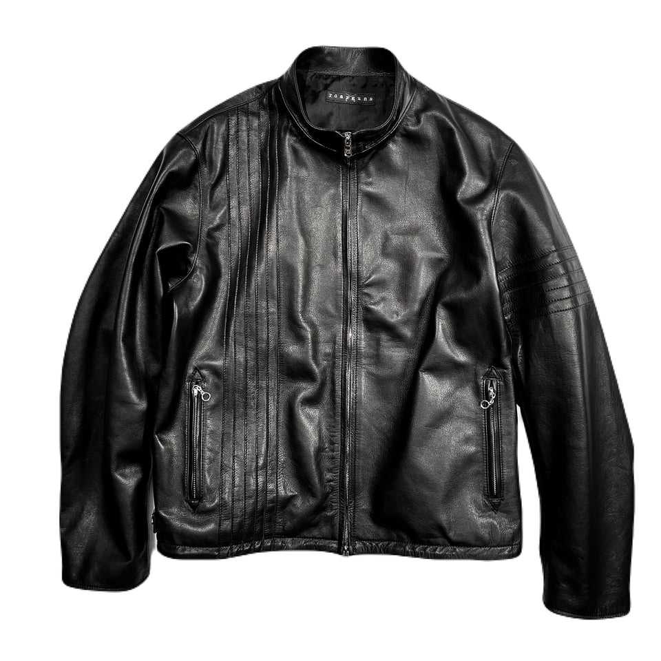 将图片加载到图库查看器,COW LEATHER JACKET / BLACK