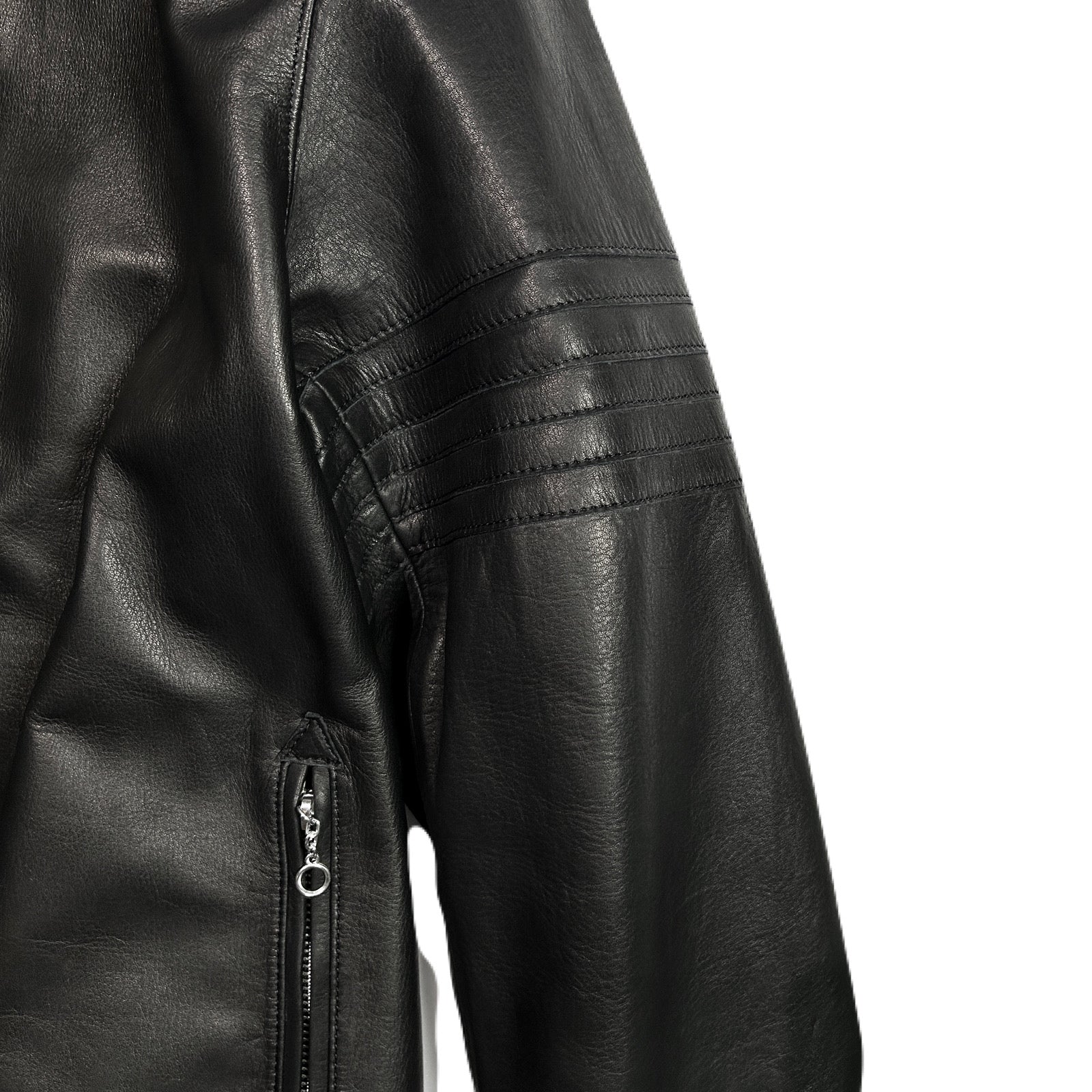 将图片加载到图库查看器,COW LEATHER JACKET / BLACK