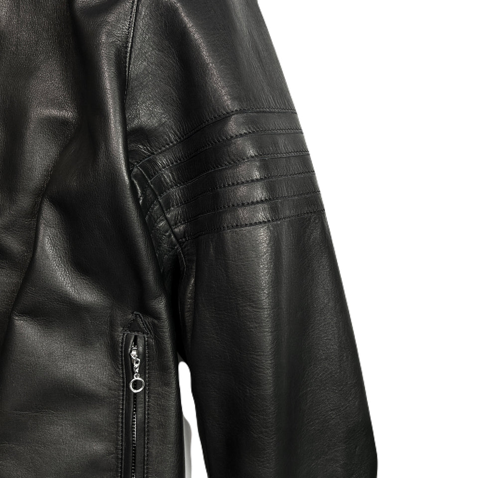 将图片加载到图库查看器,COW LEATHER JACKET / BLACK