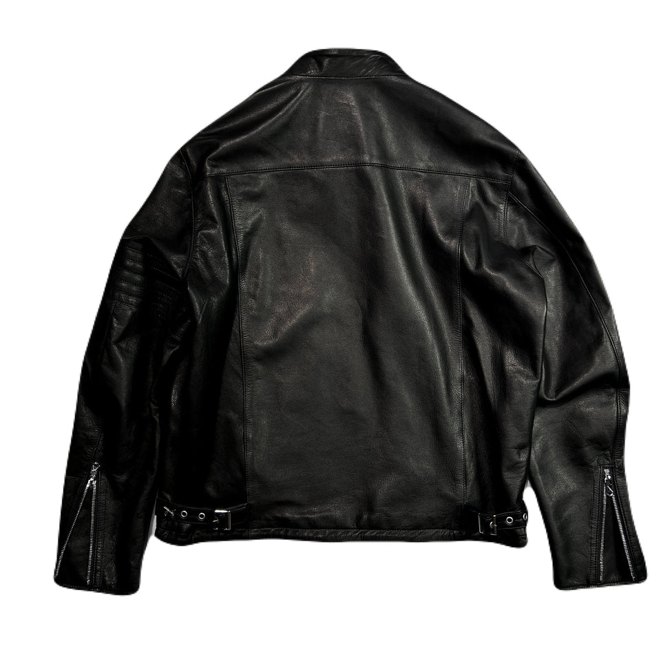 将图片加载到图库查看器,COW LEATHER JACKET / BLACK
