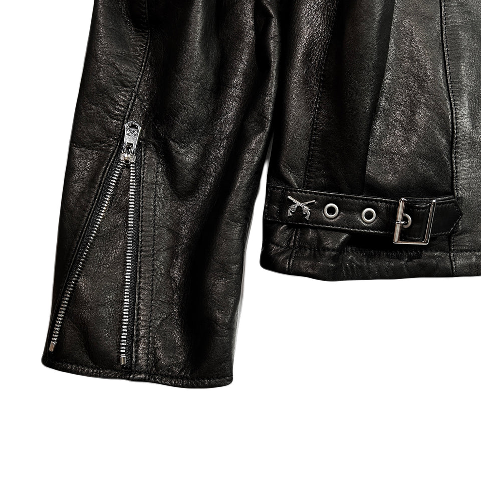 将图片加载到图库查看器,COW LEATHER JACKET / BLACK