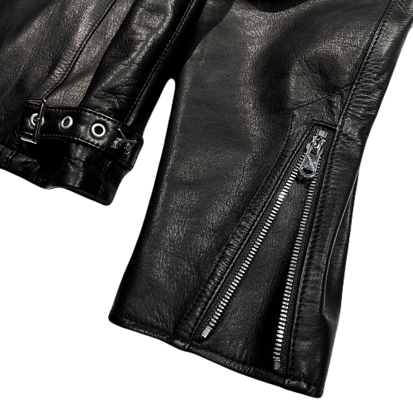 将图片加载到图库查看器,COW LEATHER JACKET / BLACK