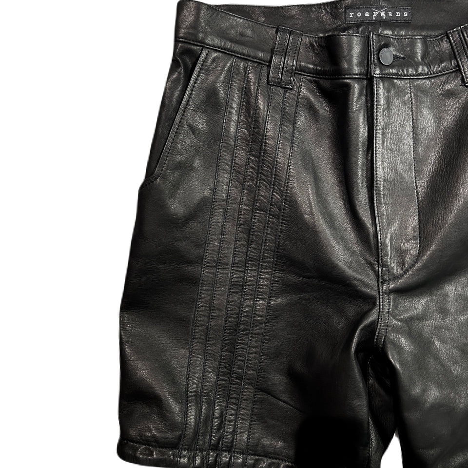 将图片加载到图库查看器,COW LEATHER SHORTS CROSSGUN WAPPEN / BLACK