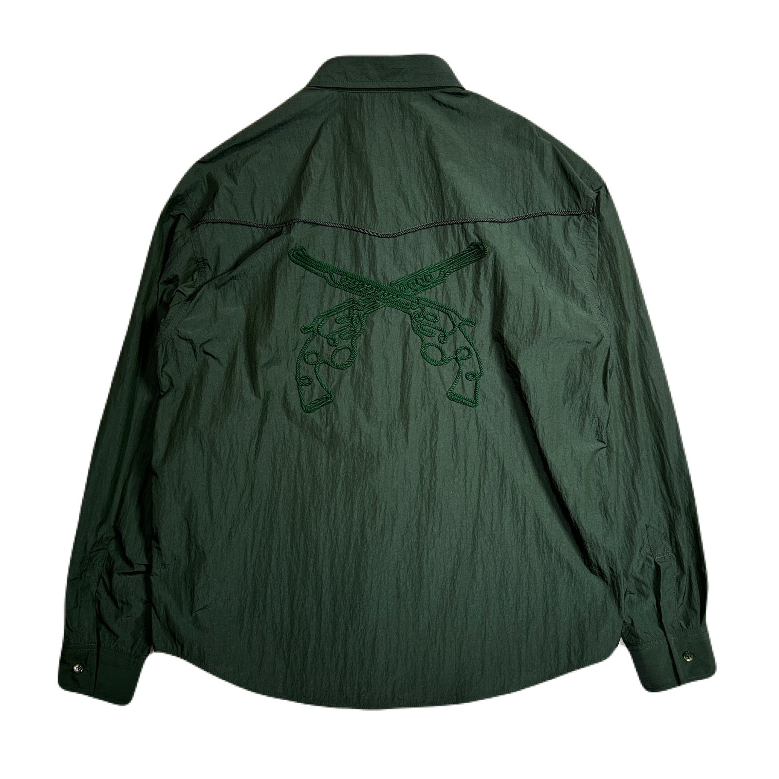Load image into Gallery viewer, NYLON WESTERN SHIRT CROSSGUN  / GREEN