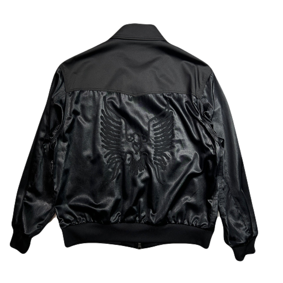 将图片加载到图库查看器,SATIN JACKET EAGLE EMBROIDERY / BLACK
