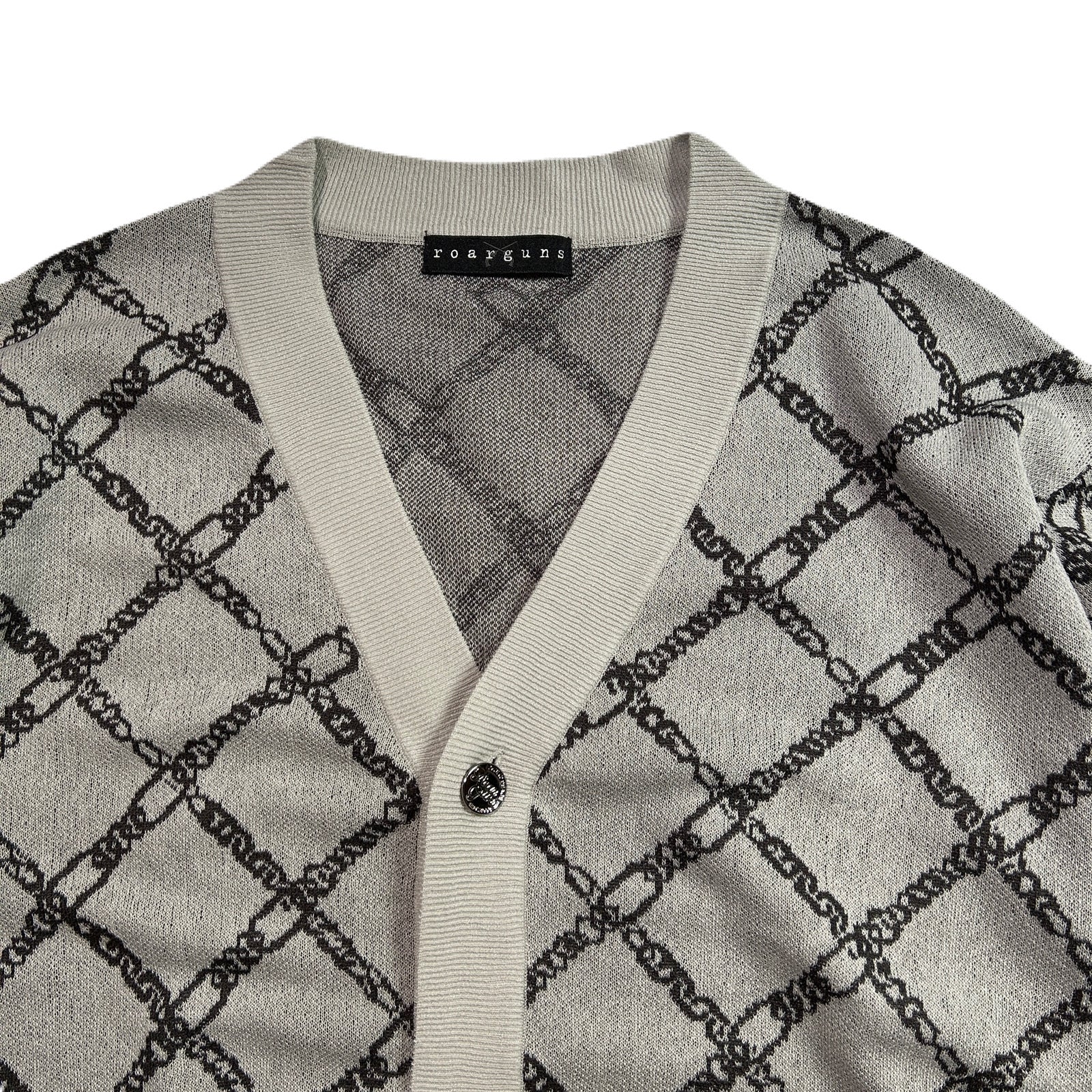 将图片加载到图库查看器,CHAIN JACQUARD CARDIGAN / GRAY