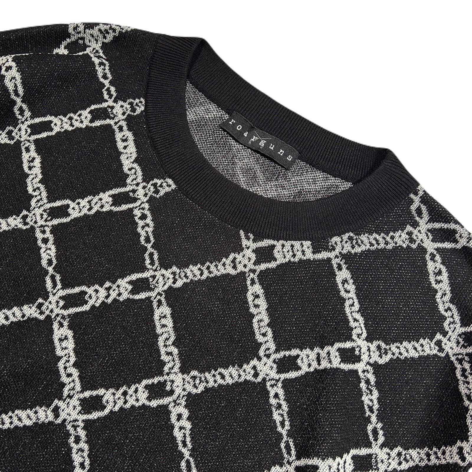 将图片加载到图库查看器,CHAIN JACQUARD KNIT / BLACK