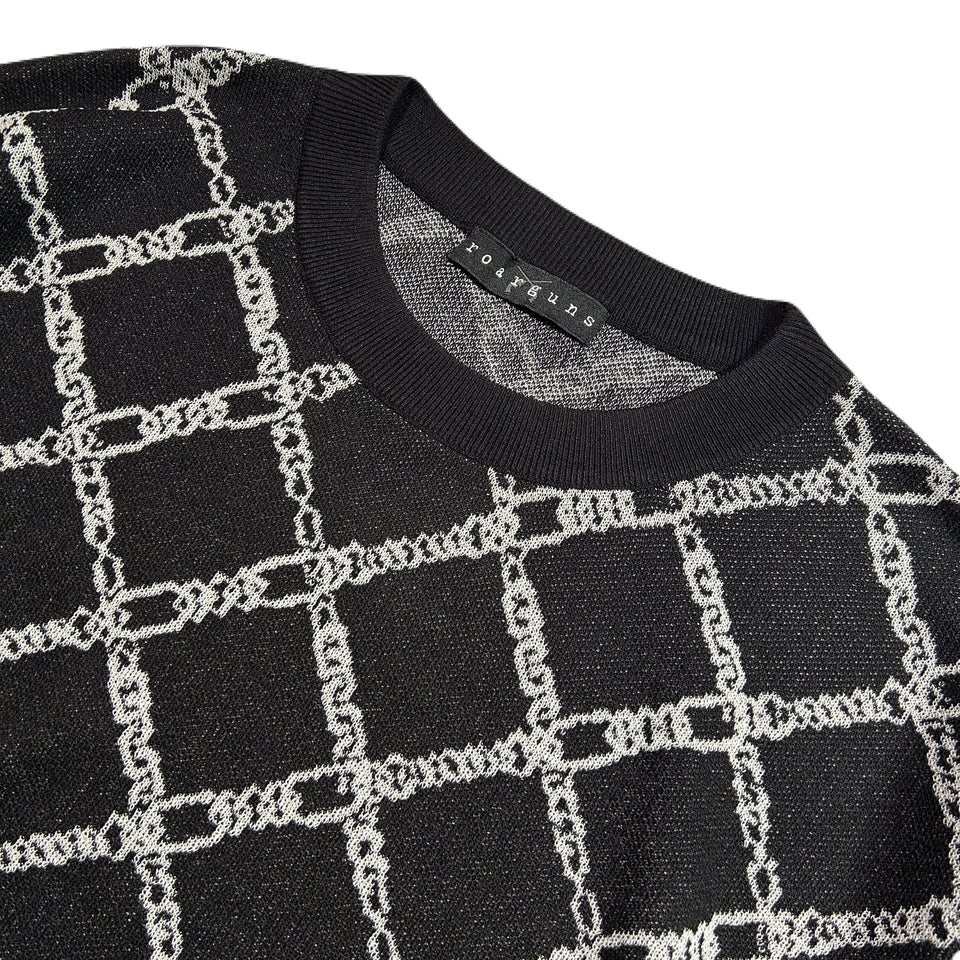 将图片加载到图库查看器,CHAIN JACQUARD KNIT / BLACK