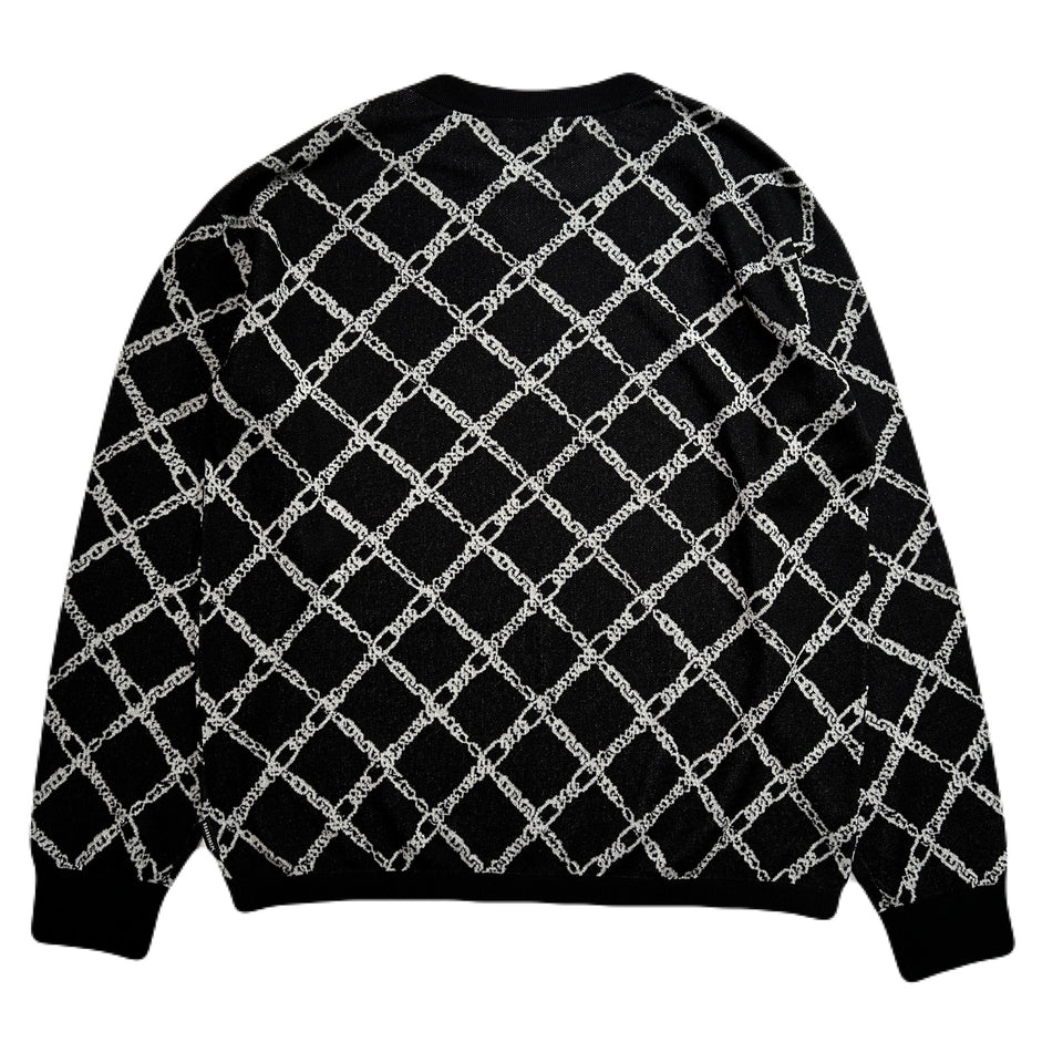 将图片加载到图库查看器,CHAIN JACQUARD KNIT / BLACK