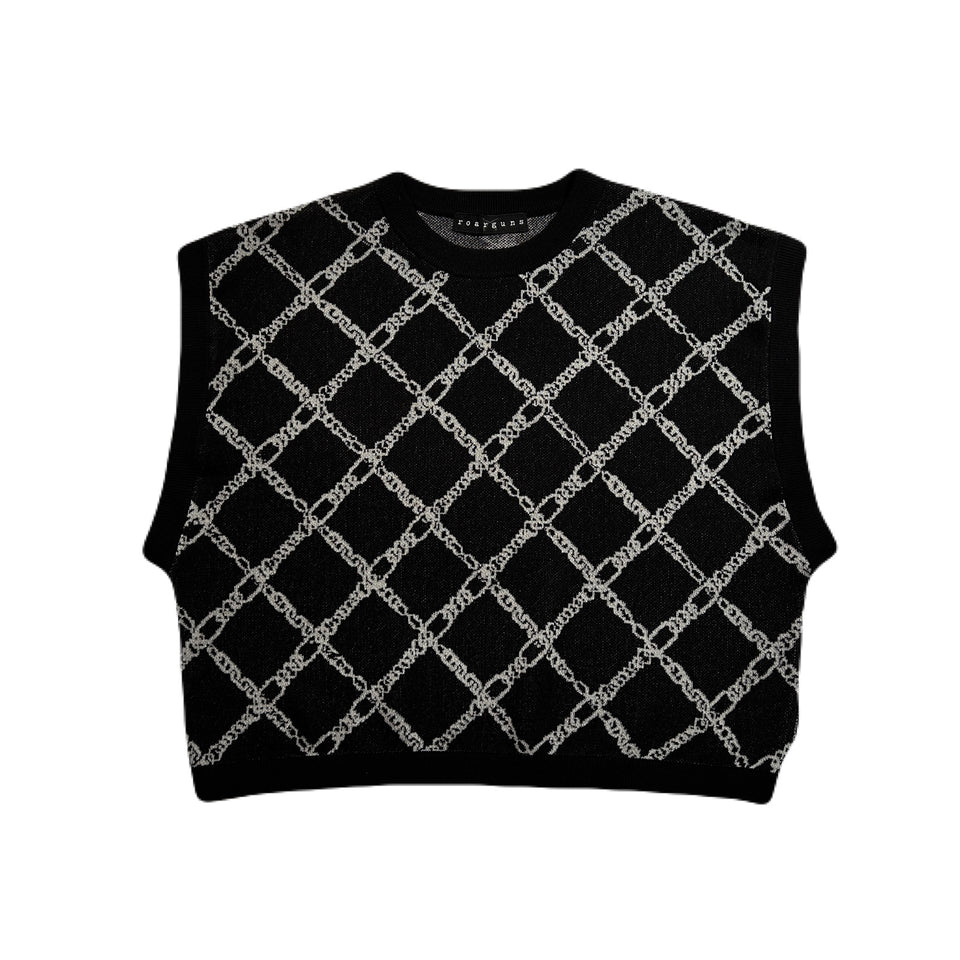 将图片加载到图库查看器,WOMENS CHAIN JACQUARD KNIT / BLACK