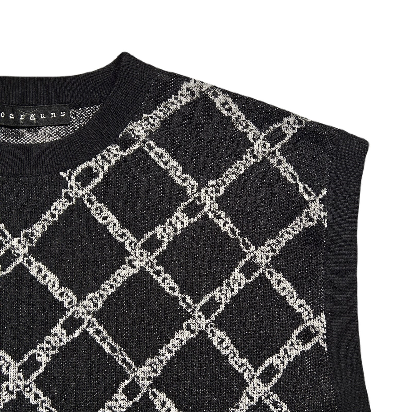 将图片加载到图库查看器,WOMENS CHAIN JACQUARD KNIT / BLACK