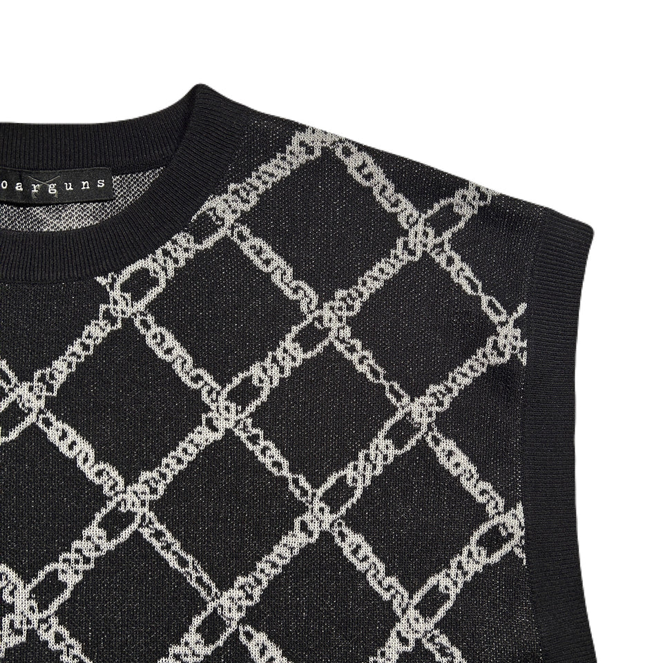 将图片加载到图库查看器,WOMENS CHAIN JACQUARD KNIT / BLACK