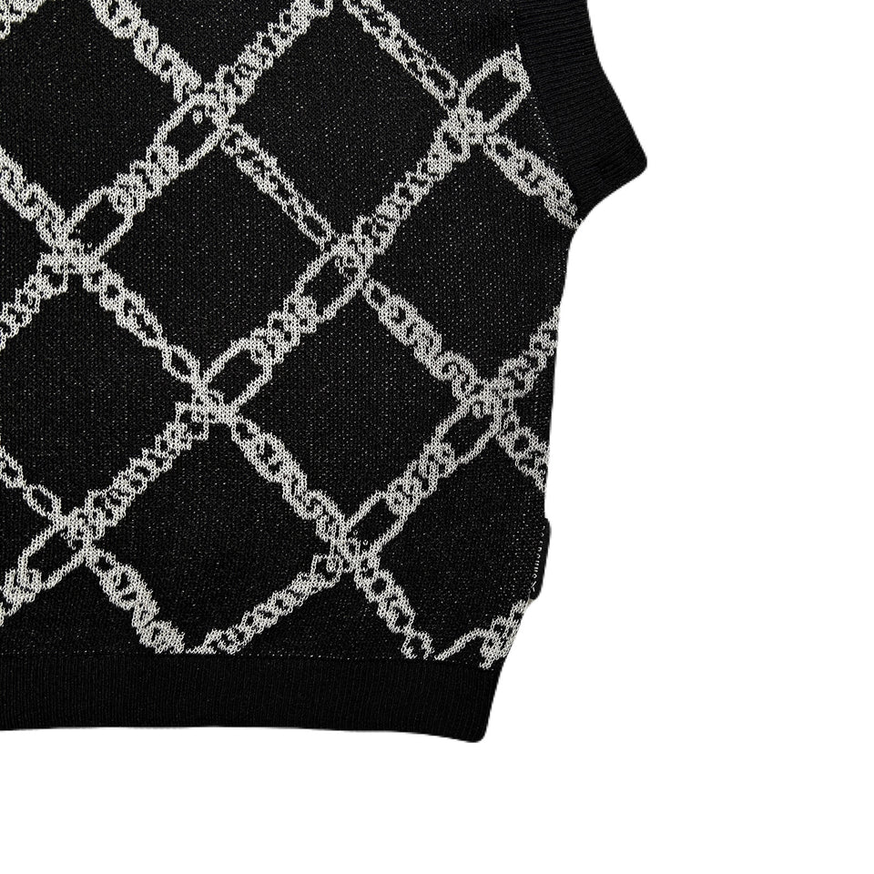 将图片加载到图库查看器,WOMENS CHAIN JACQUARD KNIT / BLACK