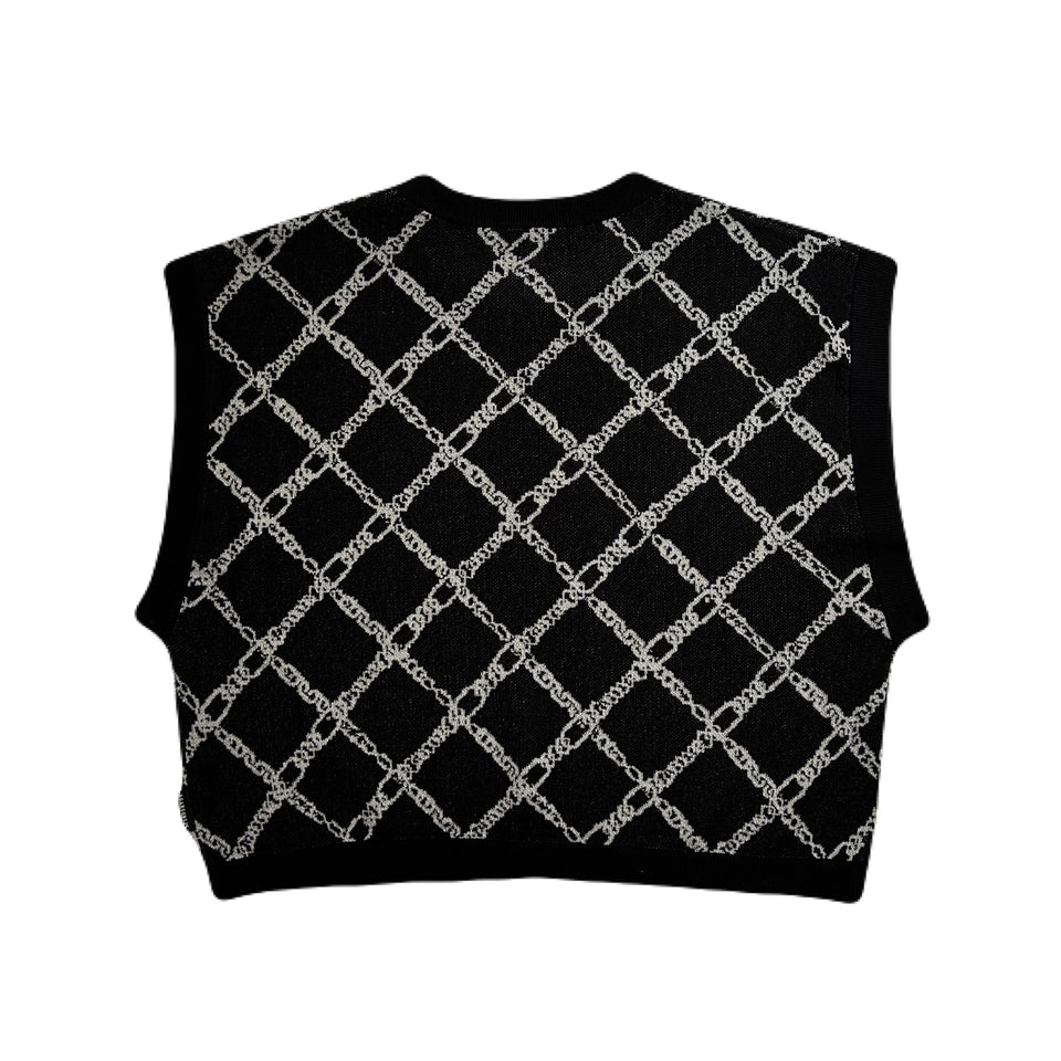将图片加载到图库查看器,WOMENS CHAIN JACQUARD KNIT / BLACK