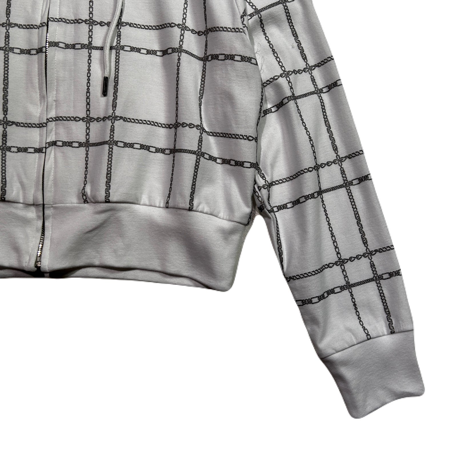 画像をギャラリービューアに読み込む, WOMENS CHAIN CHECK HOODIE / WHITE*SILVER