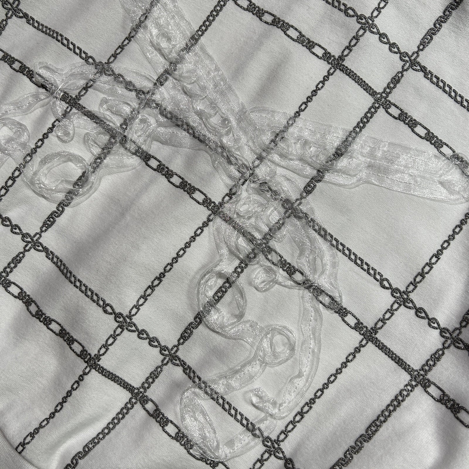 画像をギャラリービューアに読み込む, WOMENS CHAIN CHECK HOODIE / WHITE*SILVER