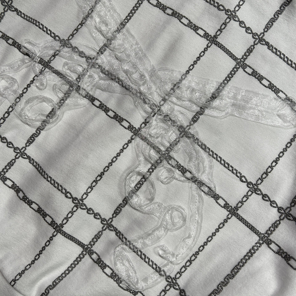 画像をギャラリービューアに読み込む, WOMENS CHAIN CHECK HOODIE / WHITE*SILVER