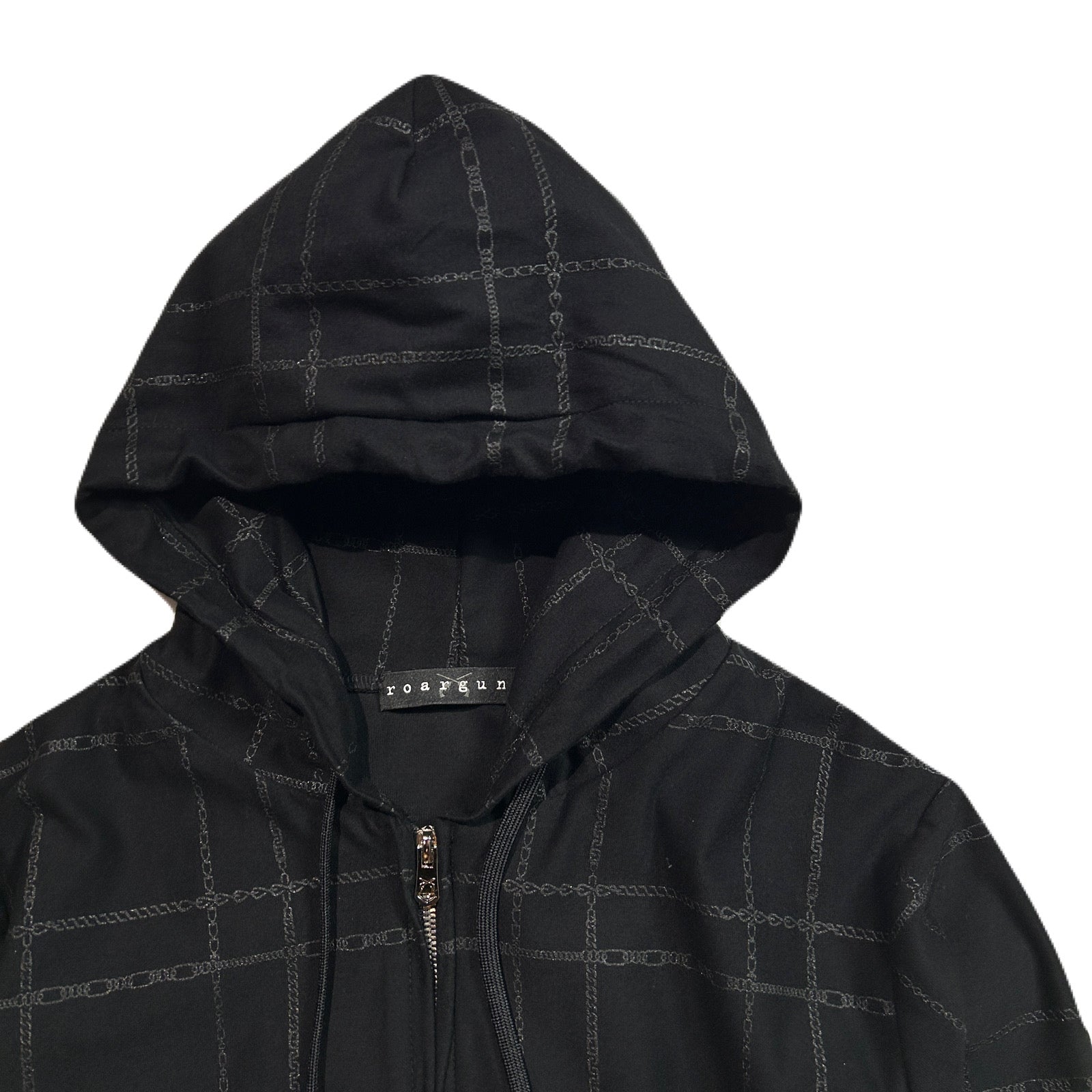画像をギャラリービューアに読み込む, WOMENS CHAIN CHECK HOODIE / BLACK*BLACK
