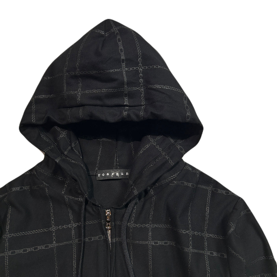 画像をギャラリービューアに読み込む, WOMENS CHAIN CHECK HOODIE / BLACK*BLACK