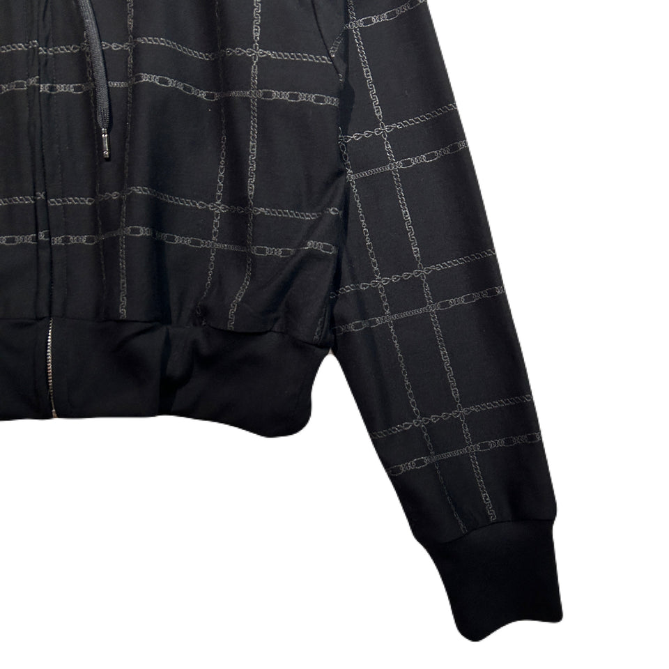 画像をギャラリービューアに読み込む, WOMENS CHAIN CHECK HOODIE / BLACK*BLACK