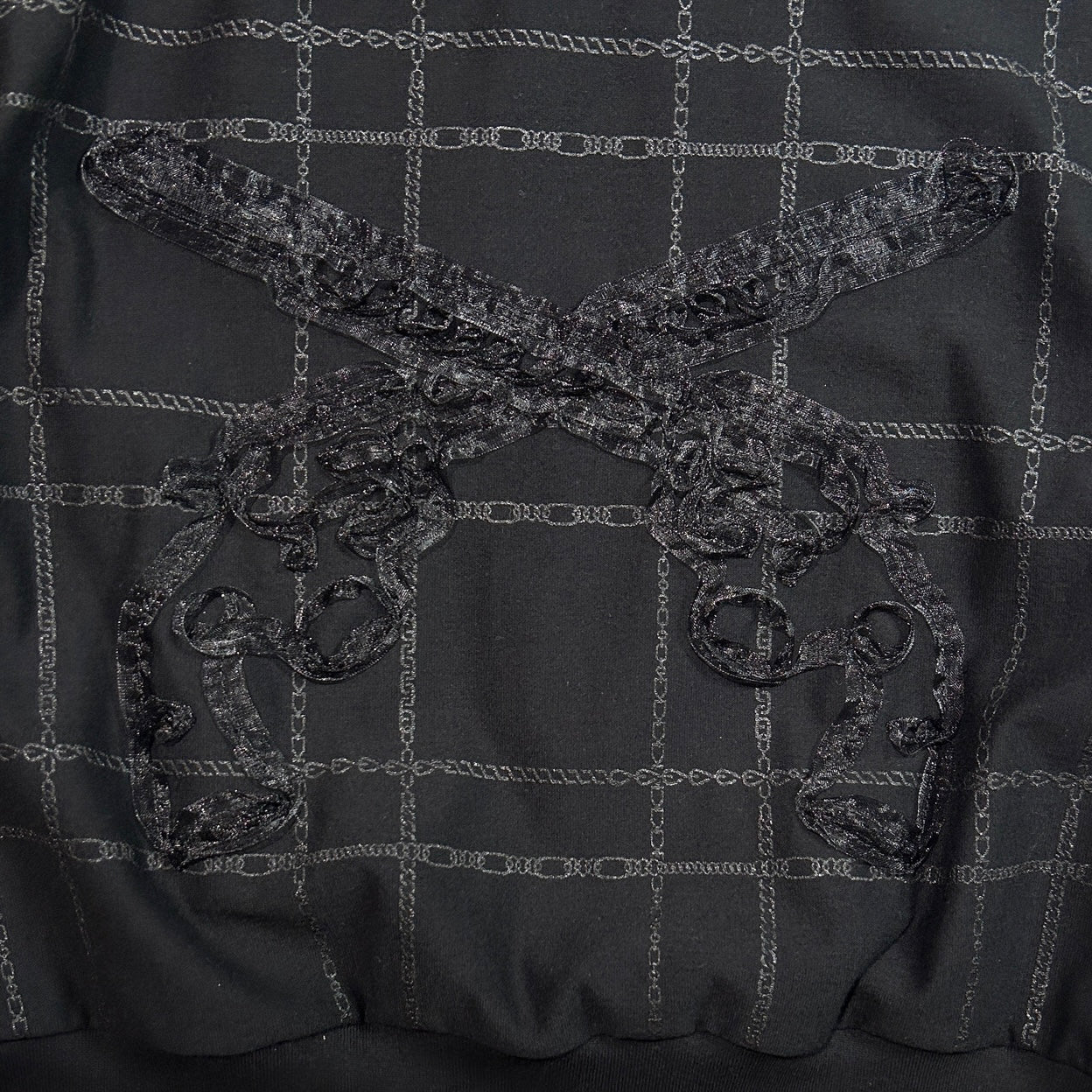 画像をギャラリービューアに読み込む, WOMENS CHAIN CHECK HOODIE / BLACK*BLACK