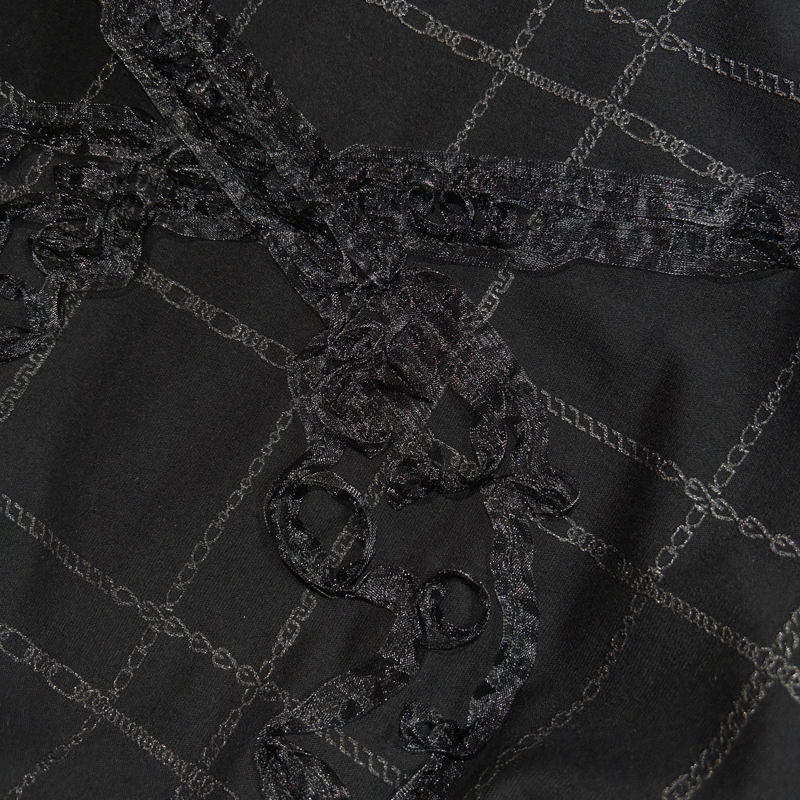 画像をギャラリービューアに読み込む, WOMENS CHAIN CHECK HOODIE / BLACK*BLACK