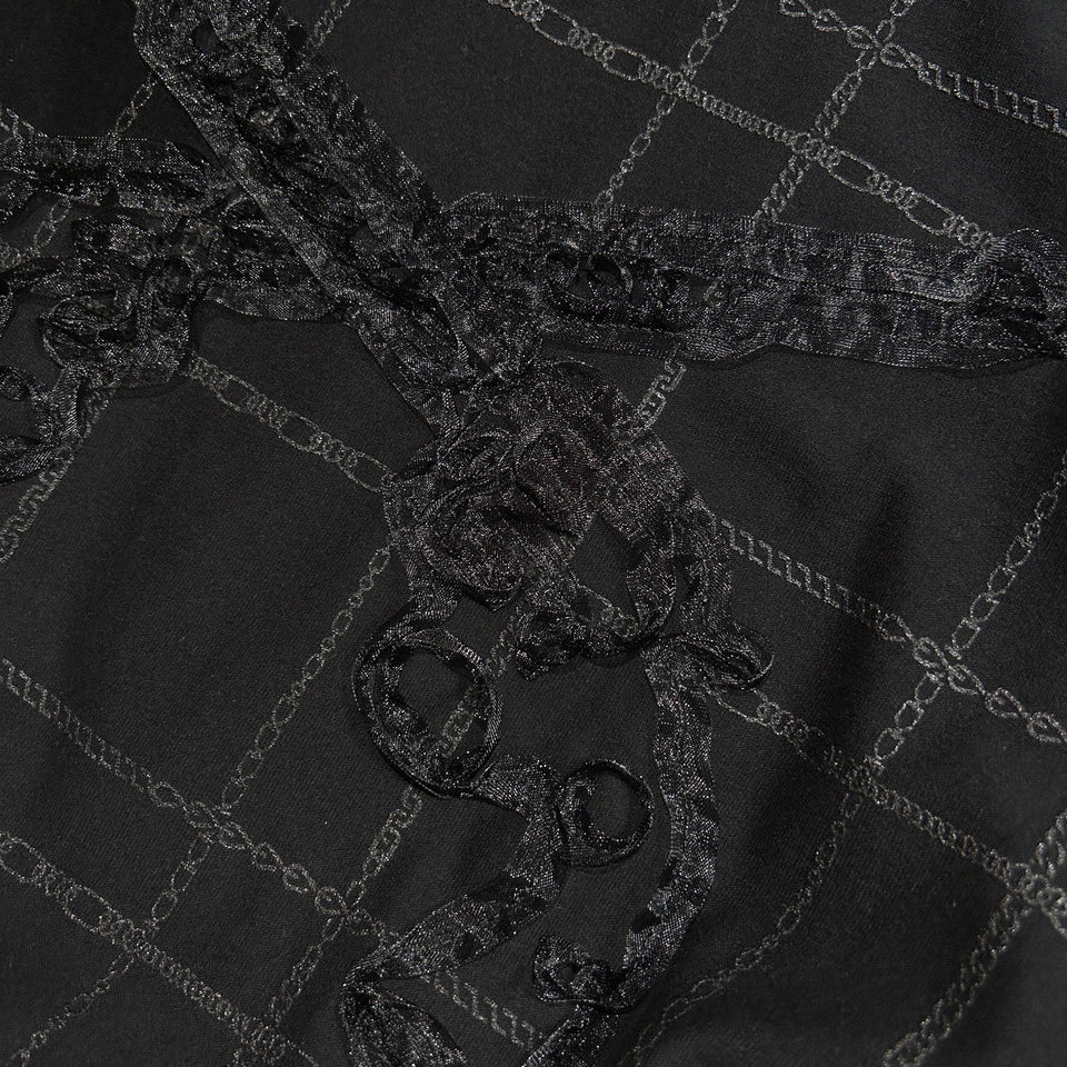 画像をギャラリービューアに読み込む, WOMENS CHAIN CHECK HOODIE / BLACK*BLACK