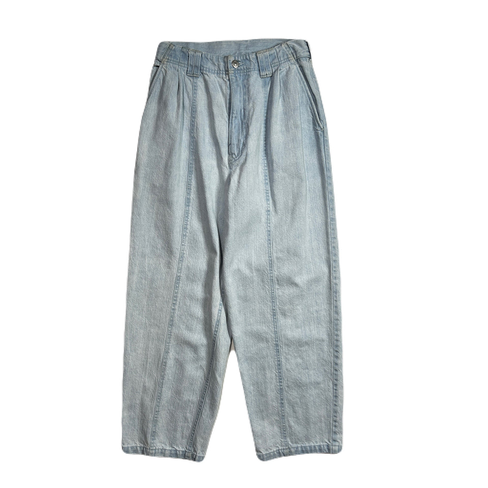 Load image into Gallery viewer, WOMENS BLEACH DENIM PANTS / BLUE