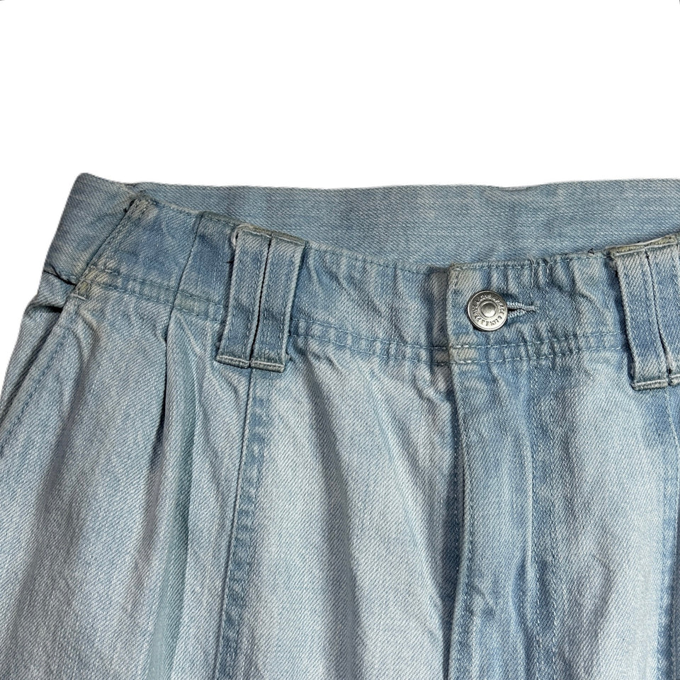 Load image into Gallery viewer, WOMENS BLEACH DENIM PANTS / BLUE