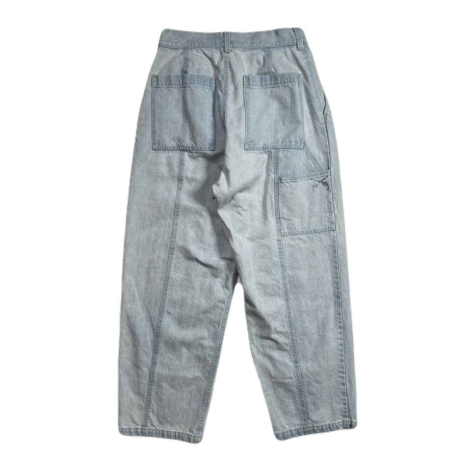 Load image into Gallery viewer, WOMENS BLEACH DENIM PANTS / BLUE