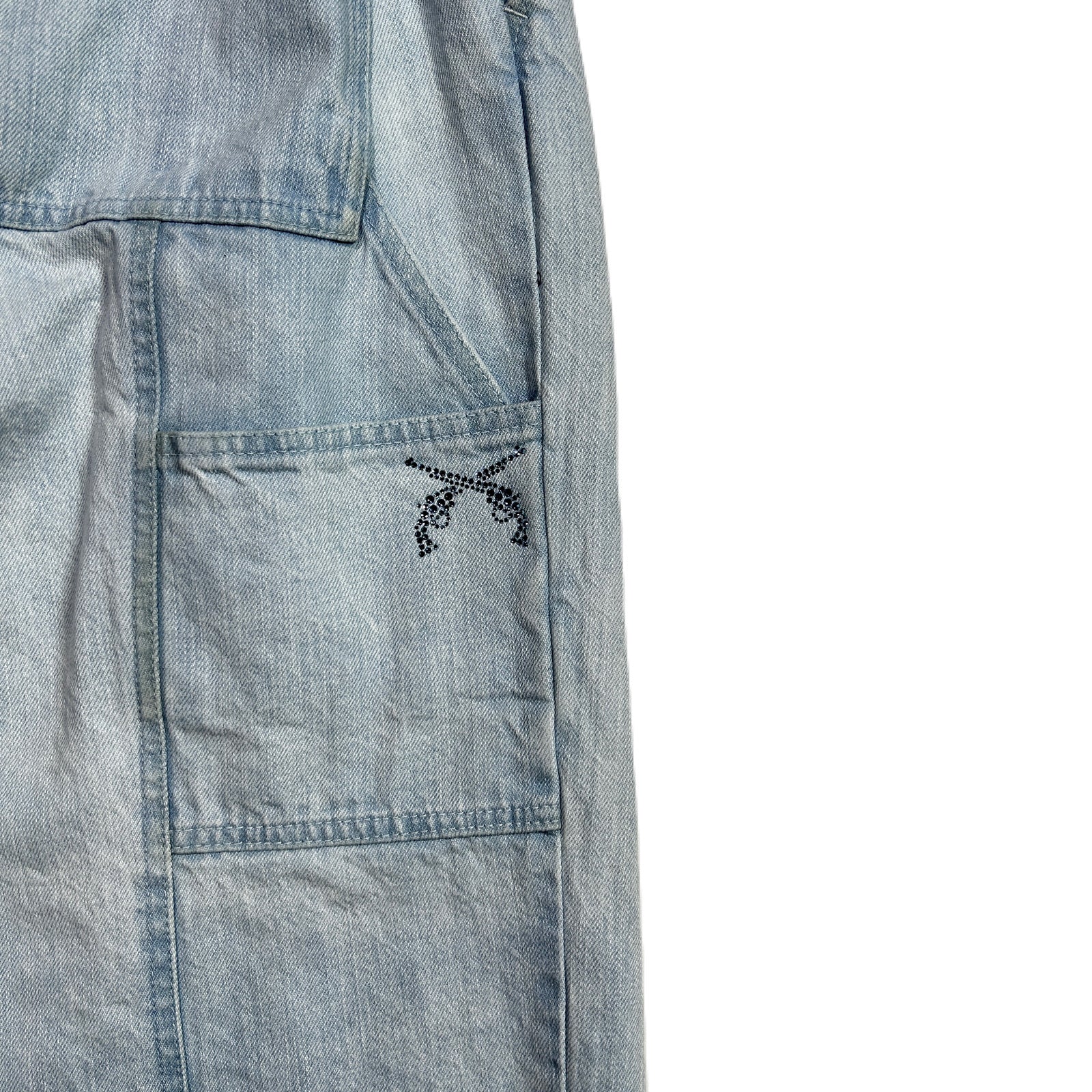 Load image into Gallery viewer, WOMENS BLEACH DENIM PANTS / BLUE